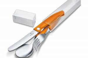 Набор кухонний из 3-х предметов 'Victorinox' SwissClassic Table Set с оранжевыми ручками в жестком пластиковом чехле...