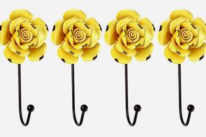 Набор металлических крючков на стену из 4 шт Lefard Желтые Розы 8х6х16 см 574-179 Купи уже сегодня!