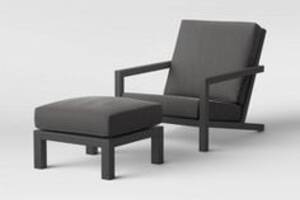 Набор мягкое кресло и пуфик на металлическом каркасе JecksonLoft Пинтер Черный 0169
