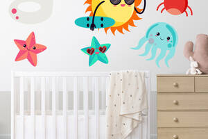 Набор наклеек на стену в детскую комнату 'Морская тема' Кавун 70х100 см