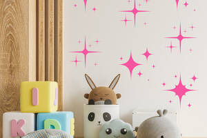 Набор наклеек на стену в детскую комнату 'Розовые Звезды' Кавун 100х100 см