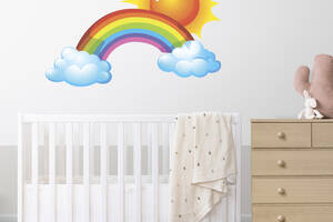 Набор наклеек на стену в детскую комнату 'Солнце с радугой и облаками' Кавун 70х100 см