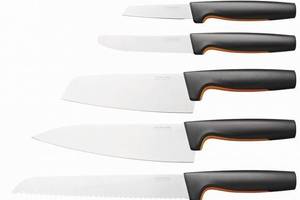 Набор ножей Fiskars FF с бамбуковой подставкой 5 шт