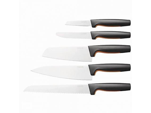 Набор ножей Fiskars FF с бамбуковой подставкой 5 шт