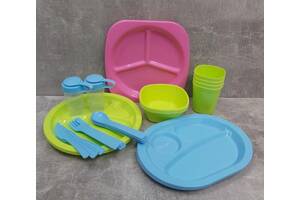 Набор пластиковой посуды для пикника 36 предметов Stenson 86497