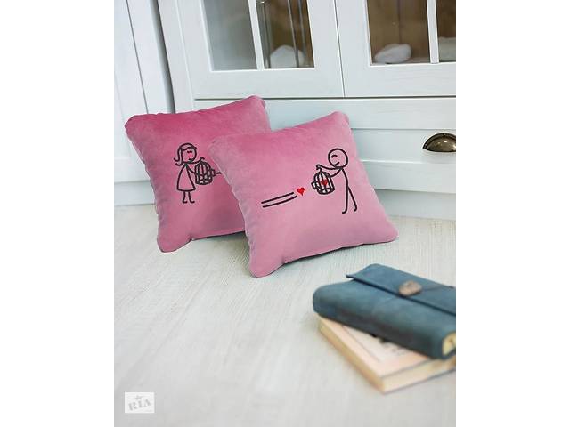 Набор подушек для влюбленных Kotico «Сердце в ловушке» 2 шт Розовый