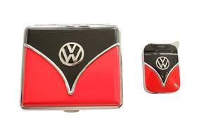 Набор портсигар и газовая зажигалка Licences VW Giftset Lighter&Cigarette Case Красно- черный (40610066REBL)