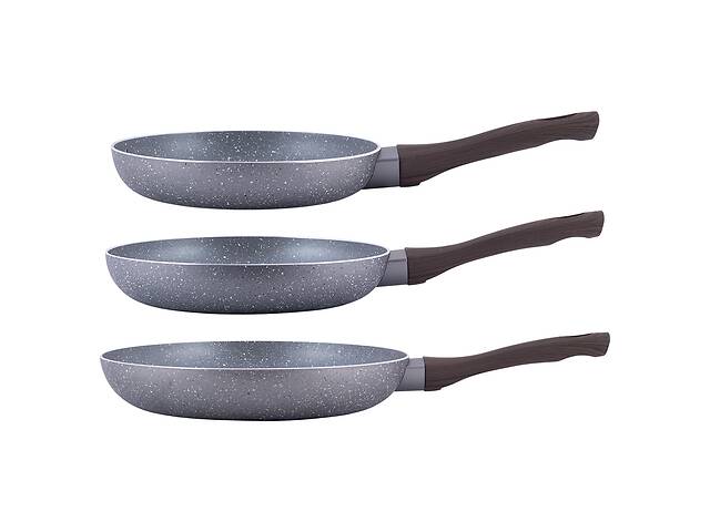Набор сковород с антипригарным покрытием Kamille 20/24/28 см Grey marble