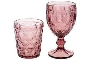 Набор стеклянных бокалов для вина Пурпурный 300 мл DP91205 BonaDi