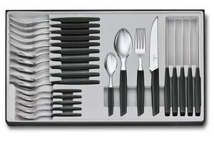 Набор столовых приборов Victorinox Swiss Modern Table Set 24 предмета Черный (6.9093.12W.24)