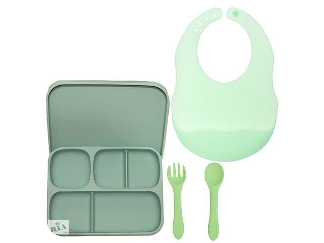 Набор силиконовой посуды 2Life 4 предмета Зеленый (vol-10480)