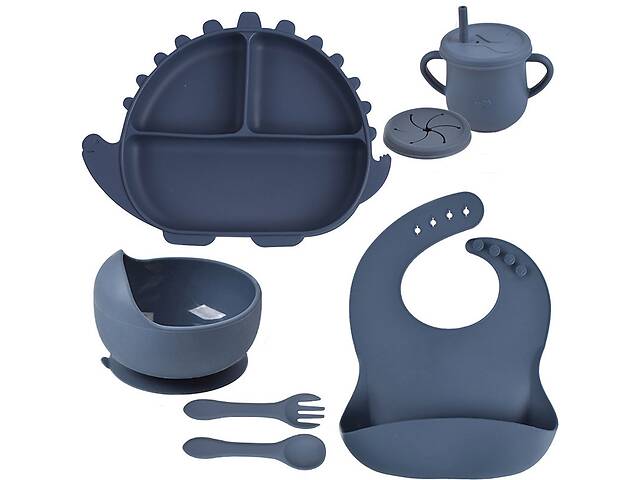 Набор силиконовой посуды 2Life Y10 6 предметов Синий (v-11214)
