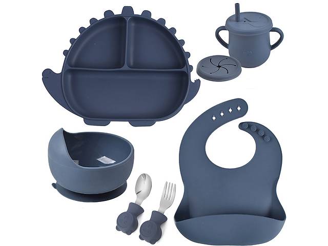 Набор силиконовой посуды 2Life Y10 6 предметов Синий (v-11261)