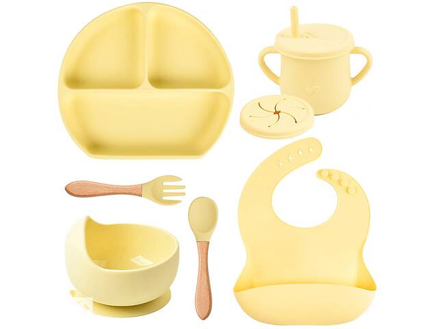 Набор силиконовой посуды 2Life Y11 6 предметов Желтый (v-11139)