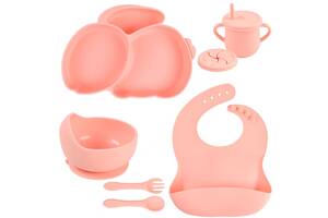 Набор силиконовой посуды 2Life Y12 из 7 предметов Розовый (n-11289)