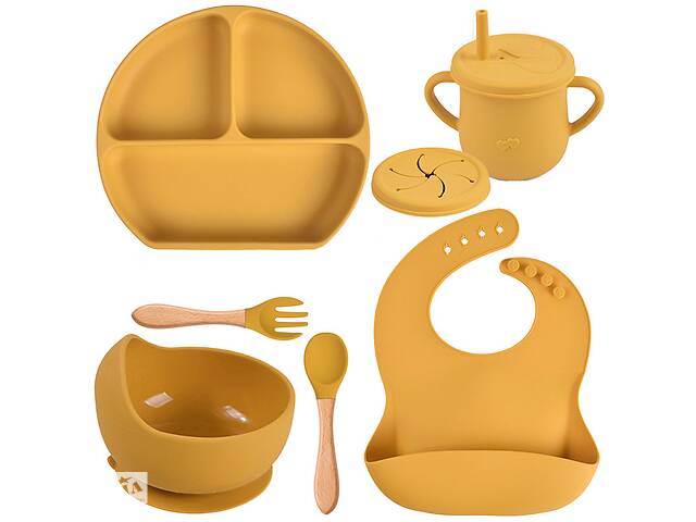 Набор силиконовой посуды 2Life Y17 6 предметов Желтый (v-11145)