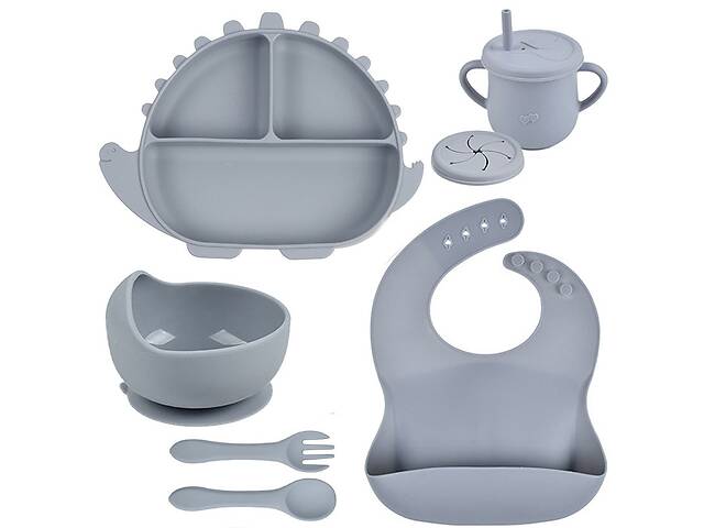 Набор силиконовой посуды 2Life Y18 6 предметов Серый (v-11218)