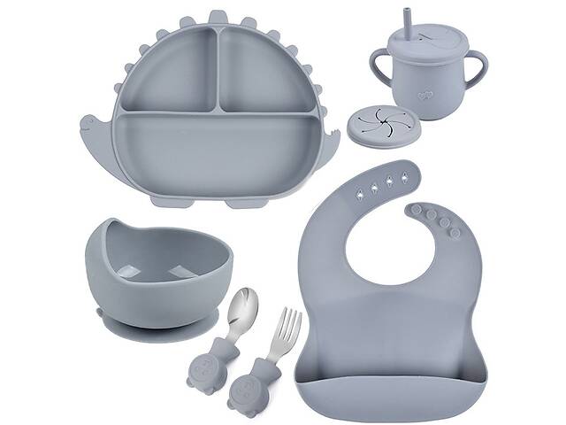 Набор силиконовой посуды 2Life Y18 6 предметов Серый (v-11265)