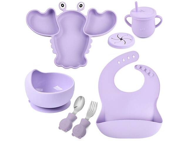 Набор силиконовой посуды 2Life Y2 6 предметов Фиолетовый (v-11200)