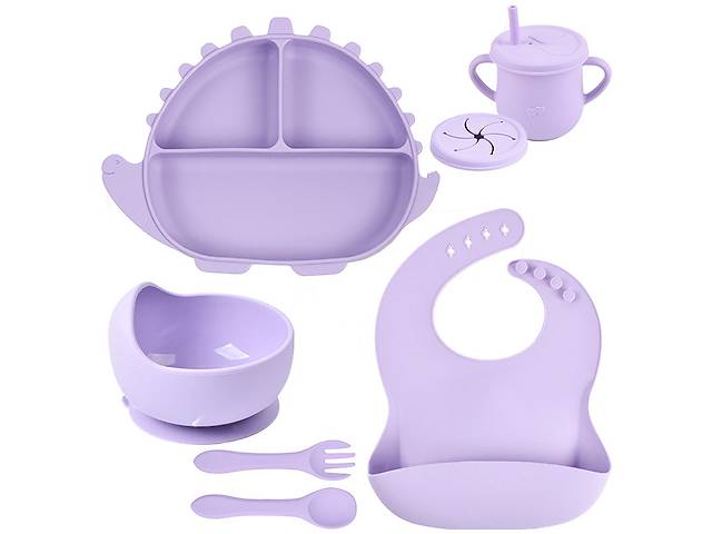 Набор силиконовой посуды 2Life Y2 6 предметов Фиолетовый (v-11210)