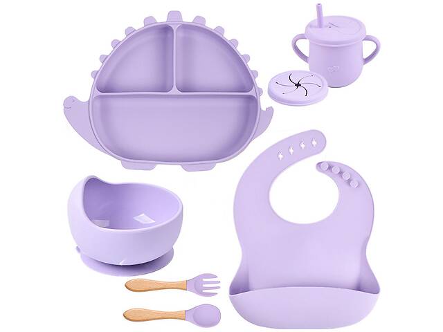 Набор силиконовой посуды 2Life Y2 6 предметов Фиолетовый (v-11242)