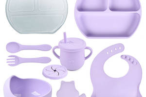 Набор силиконовой посуды 2Life Y2 9 предметов Фиолетовый (n-11348)