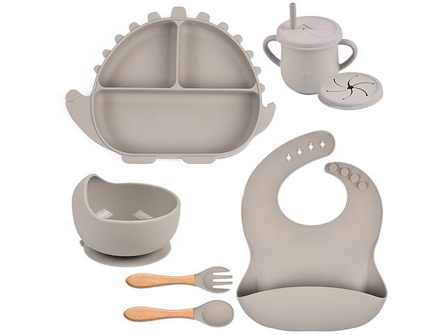 Набор силиконовой посуды 2Life Y20 6 предметов Серый (v-11252)