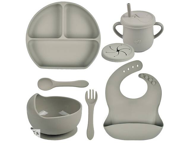 Набор силиконовой посуды 2Life Y22 6 предметов Серый (v-10999)