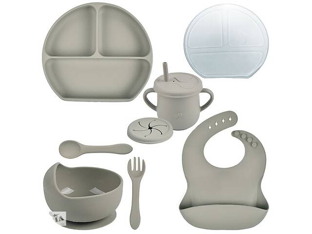 Набор силиконовой посуды 2Life Y22 7 предметов Серый (v-11124)