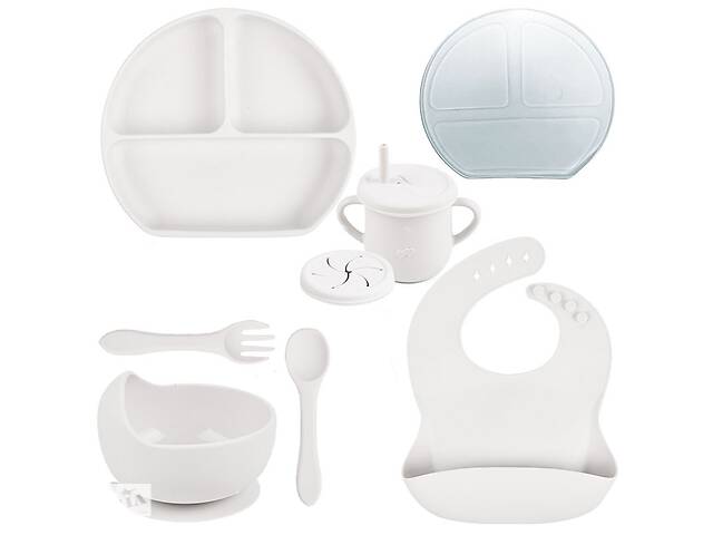 Набор силиконовой посуды 2Life Y23 7 предметов Белый (v-11123)