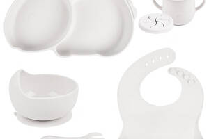 Набор силиконовой посуды 2Life Y23 из 7 предметов на присоске Белый (v-11293)