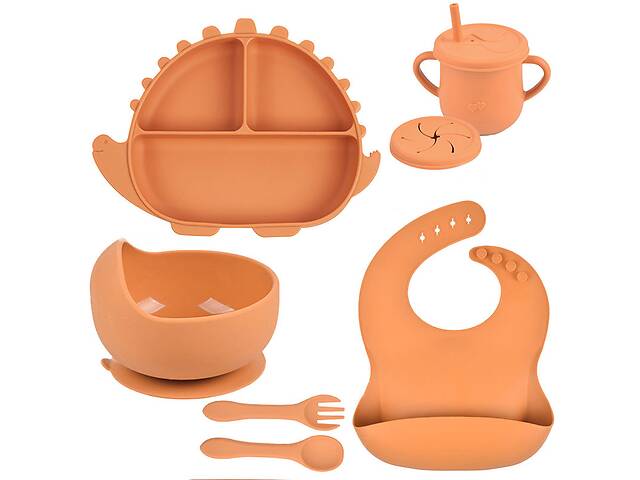Набор силиконовой посуды 2Life Y25 6 предметов Оранжевый (v-11223)