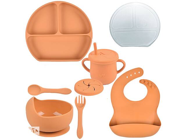 Набор силиконовой посуды 2Life Y25 7 предметов Оранжевый (v-11122)