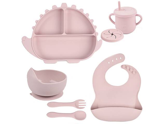 Набор силиконовой посуды 2Life Y26 6 предметов Розовый (v-11224)