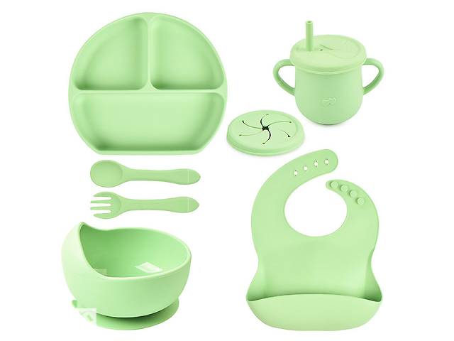 Набор силиконовой посуды 2Life Y3 6 предметов Зеленый (v-10980)