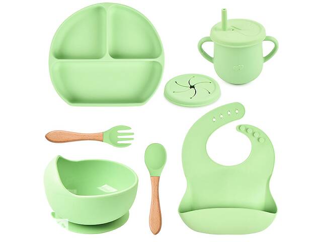Набор силиконовой посуды 2Life Y3 6 предметов Зеленый (v-11131)