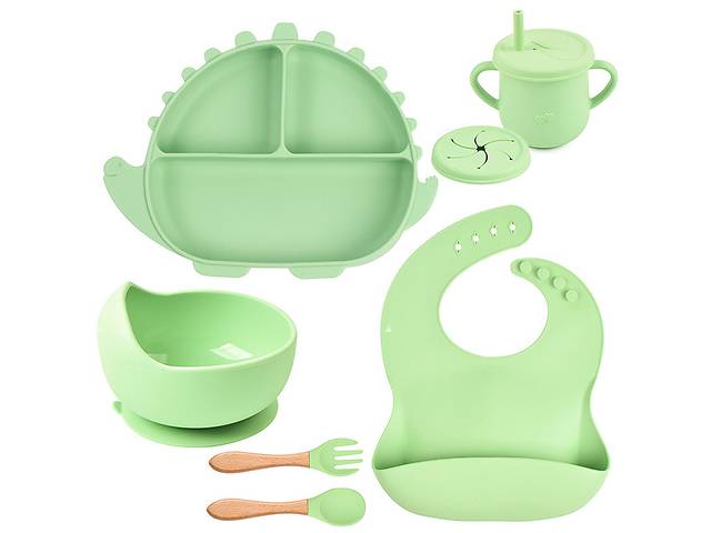 Набор силиконовой посуды 2Life Y3 6 предметов Зеленый (v-11243)