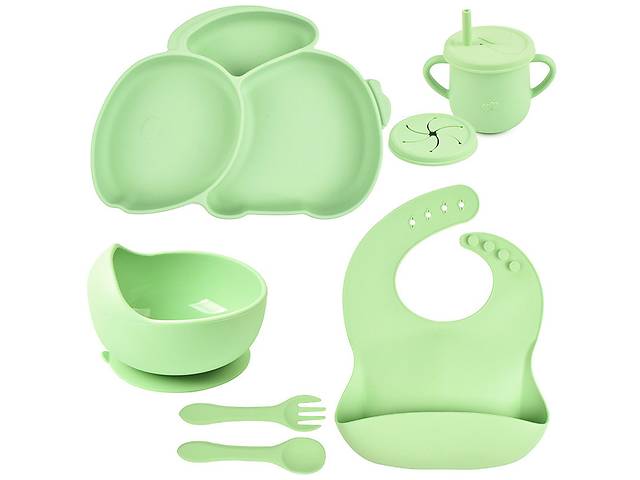 Набор силиконовой посуды 2Life Y3 из 7 предметов Зеленый (n-11284)