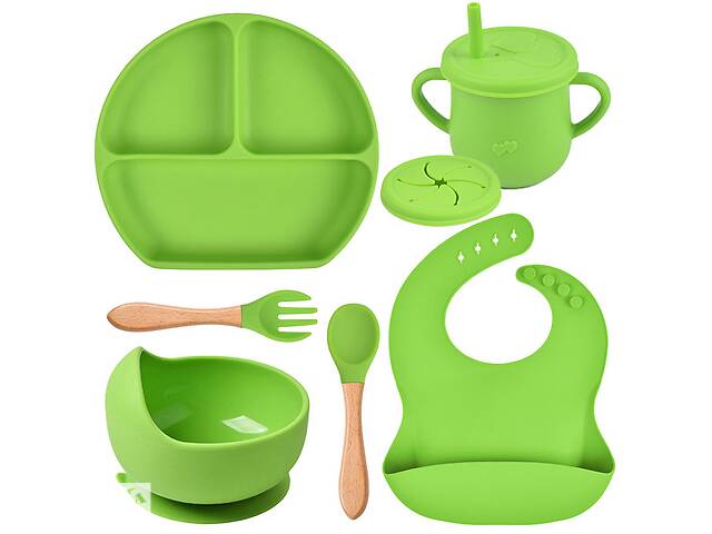 Набор силиконовой посуды 2Life Y7 6 предметов Зеленый (v-11135)