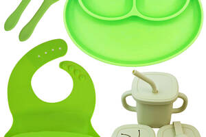 Набор силиконовый посуды 2Life 5 предметов Зеленый (n-10438)