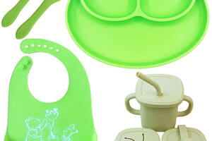 Набор силиконовый посуды 2Life 5 предметов Зеленый (n-10449)