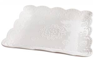 Набор тарелок 2 штуки White Lace 25x25см квадратные DP218714 BonaDi