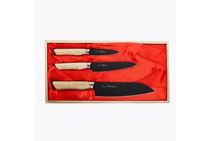 Набор из 3-х кухонных ножей Satake Black Ash (HG8763W)