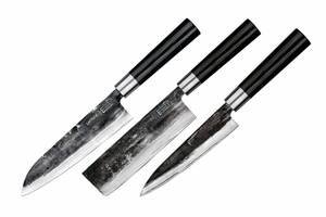 Набор из 3-х кухонных ножей (универсальный, Накири, Сантоку) Samura Super 5 (SP5-0220)
