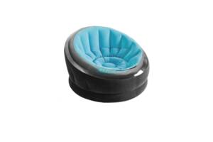 Надувне велюрове крісло Intex 68582 112х109х69 см (Синій)