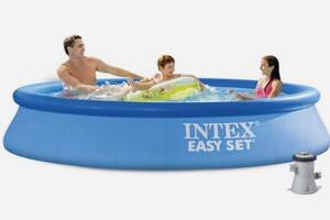 Надувной бассейн Intex 28118 Easy Set, 305 х 61 см, наливной бассейн,3077л, с фильтр-насосом (1250 л/час) Купи