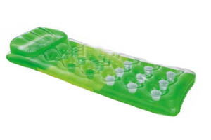 Надувний матрац для плавання Кольоровий склянки Intex 58890 з подушкою (Зелений)