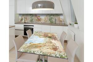 Наклейка 3Д виниловая на стол Zatarga«В сердце Европы» 600х1200 мм для домов, квартир, столов, кофеен