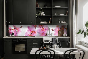 Наклейка кухонный фартук Zatarga Орхидея Сакраменто 650х2500 мм Розовый (Z180189/1)