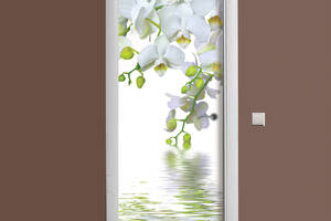Наклейка на дверь Zatarga Орхидея над водой 650х2000 мм Белый (z180203 dv)